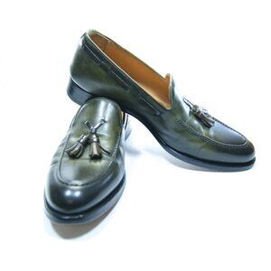Magnanni Charles Green Tassel Leather Loafers Dress Shoes Mens Size 9.5 Slip On